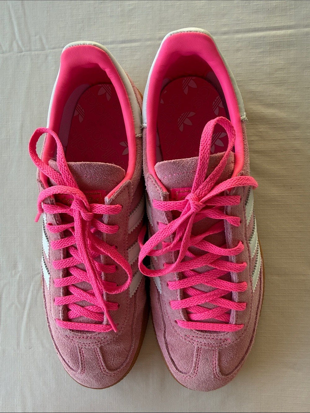 Adidas Spezial  Pink Suede Women's Sneakers with White Stripes size US 8